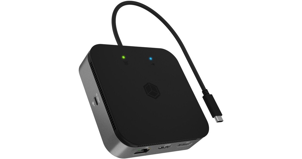 ICY BOX IB-DK408-C41, Dockingstation(anthrazit, USB-C, USB-A, HDMI, DisplayPort, RJ-45)