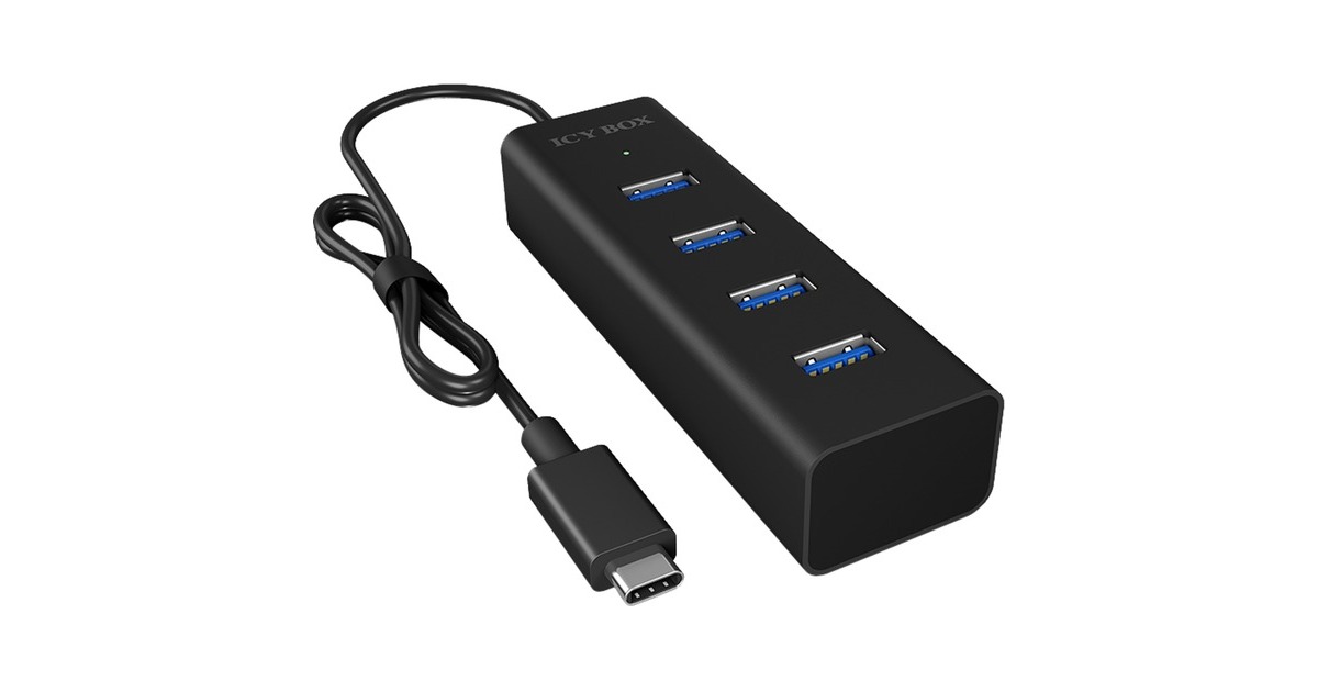ICY BOX IB-HUB1409-C3, USB-Hub(schwarz, USB-C)