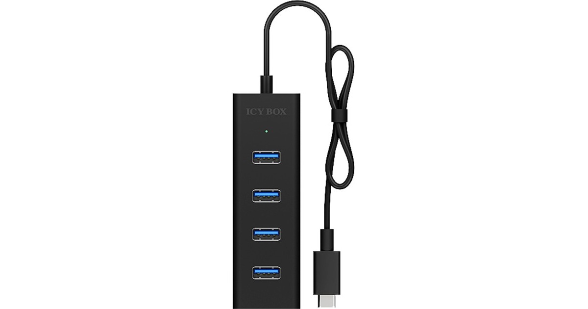 ICY BOX IB-HUB1409-C3, USB-Hub(schwarz, USB-C)