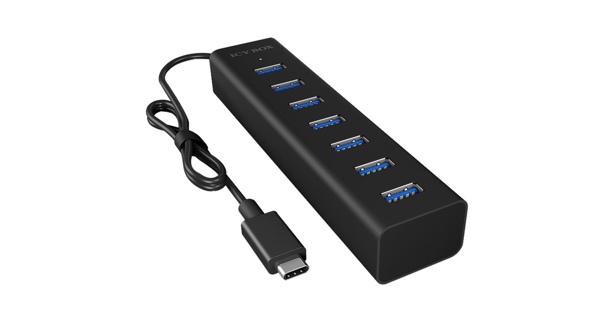 ICY BOX IB-HUB1700-C3 , USB-Hub(schwarz)