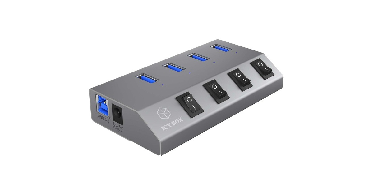 ICY BOX IB-HUB 1405, USB-Hub(silber)