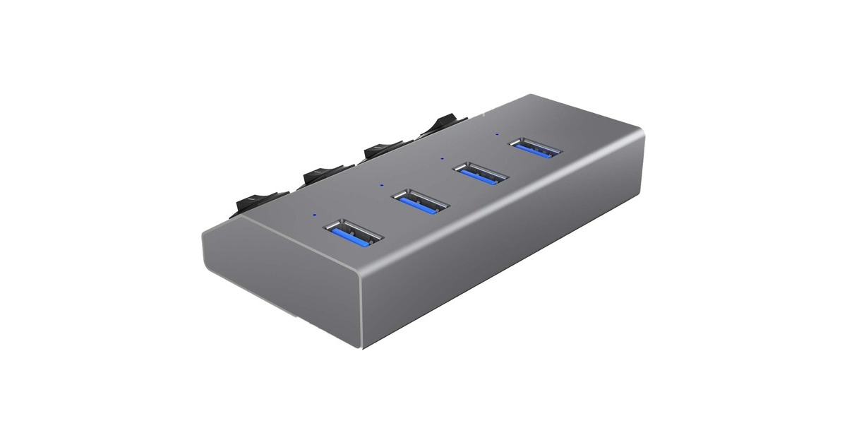 ICY BOX IB-HUB 1405, USB-Hub(silber)