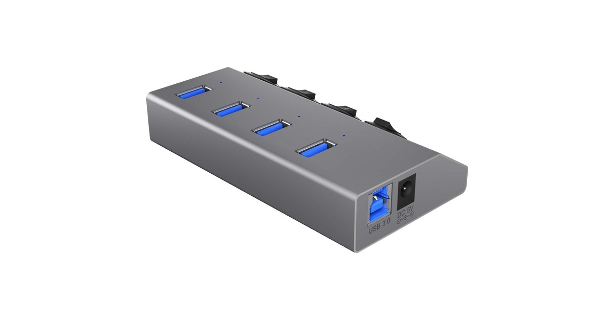 ICY BOX IB-HUB 1405, USB-Hub(silber)