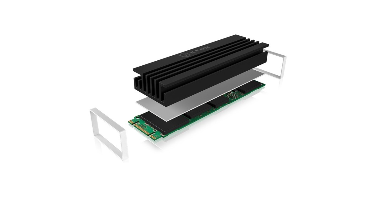 ICY BOX IB-M2HS-70, Kühlkörper(schwarz, unterstützt M.2 2280 SSD)