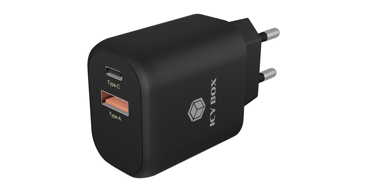 ICY BOX IB-PS102-PD, Ladegerät(schwarz)