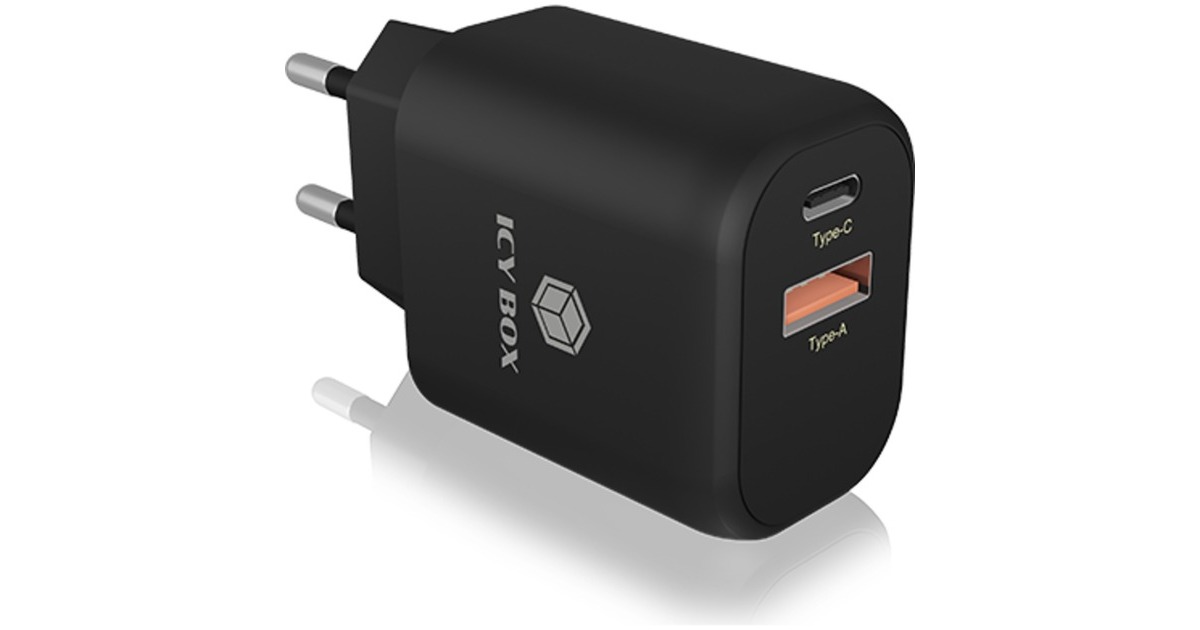 ICY BOX IB-PS102-PD, Ladegerät(schwarz)