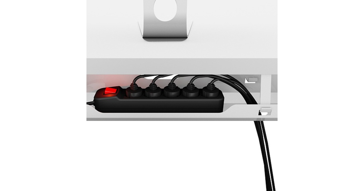 ICY BOX Kabelmanagementwanne IB-EWA100W-CM, für Schreibtische, Kabelführung(weiß, 60cm)