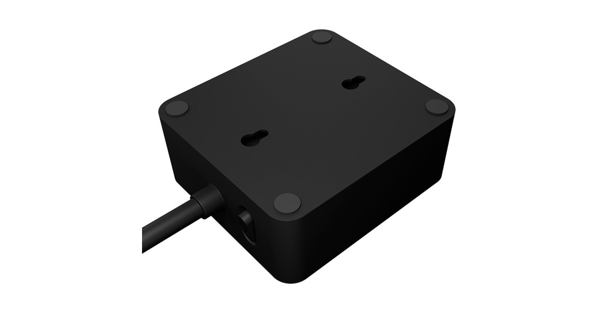 ICY BOX Steckdosenleiste IB-MPS2220B-CH, 2-fach, 3x USB(schwarz, 1,9 Meter Kabel, Schalter)