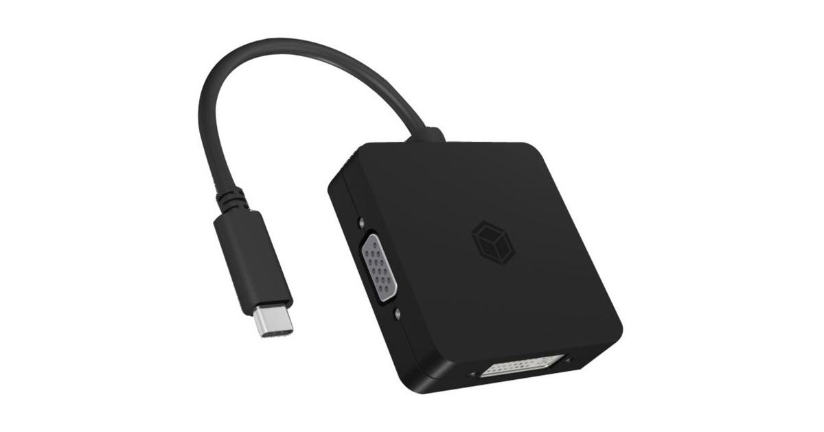 VGA + DVI + HDMI + DisplayPort Buchse(schwarz, 15cm)