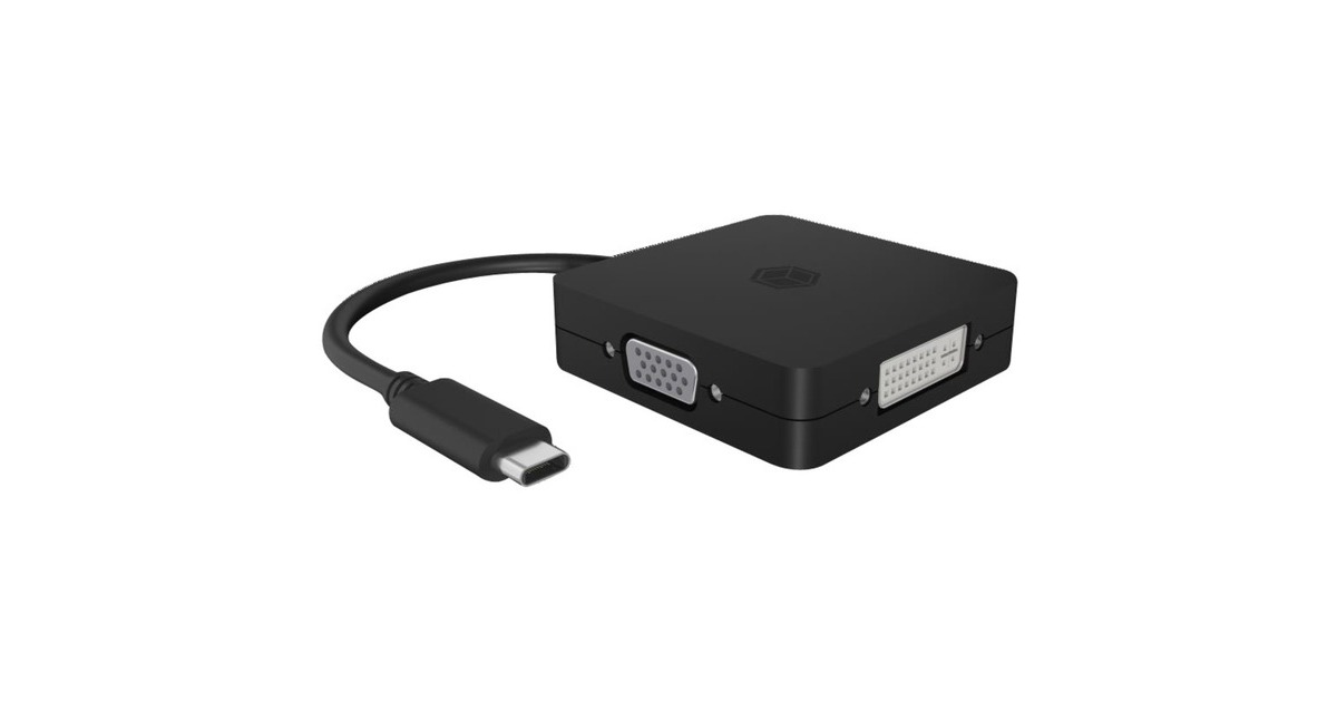 VGA + DVI + HDMI + DisplayPort Buchse(schwarz, 15cm)