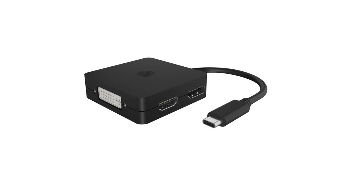 VGA + DVI + HDMI + DisplayPort Buchse(schwarz, 15cm)