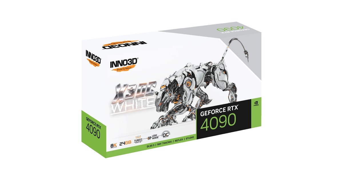 INNO3D GeForce RTX 4090 X3 OC WHITE, Grafikkarte(DLSS 3, 3x DisplayPort, 1x HDMI 2.1)