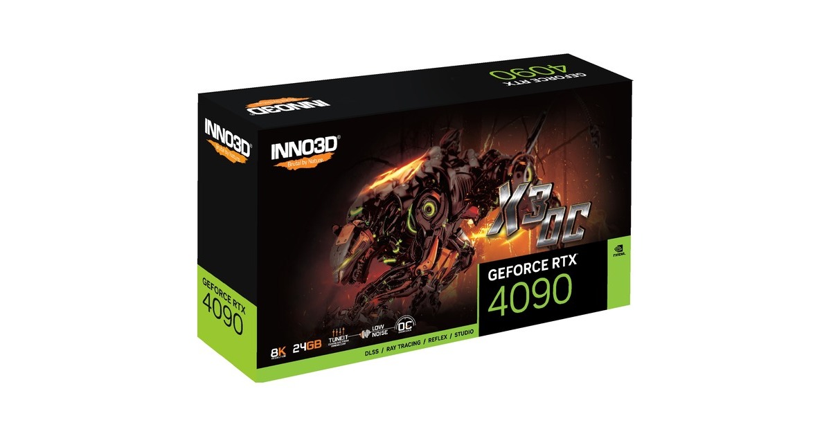 INNO3D GeForce RTX 4090 X3 OC, Grafikkarte(DLSS 3, 3x DisplayPort, 1x HDMI 2.1)