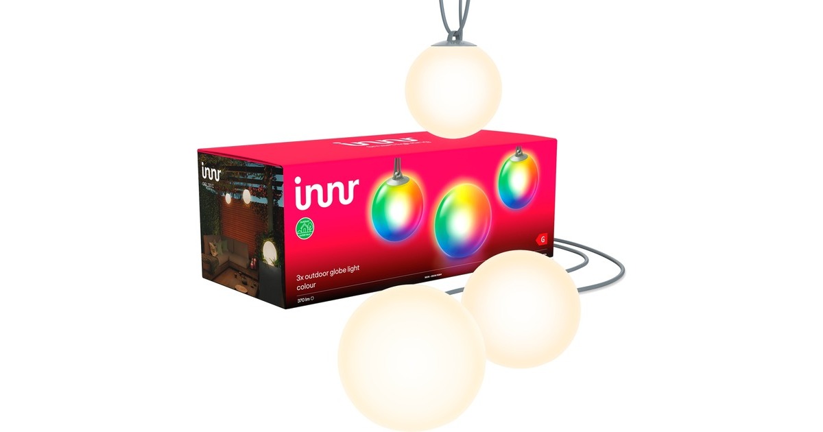 INNR Outdoor Smart Globe Light Colour 3er-Pack, LED-Leuchte(ersetzt 33 Watt)