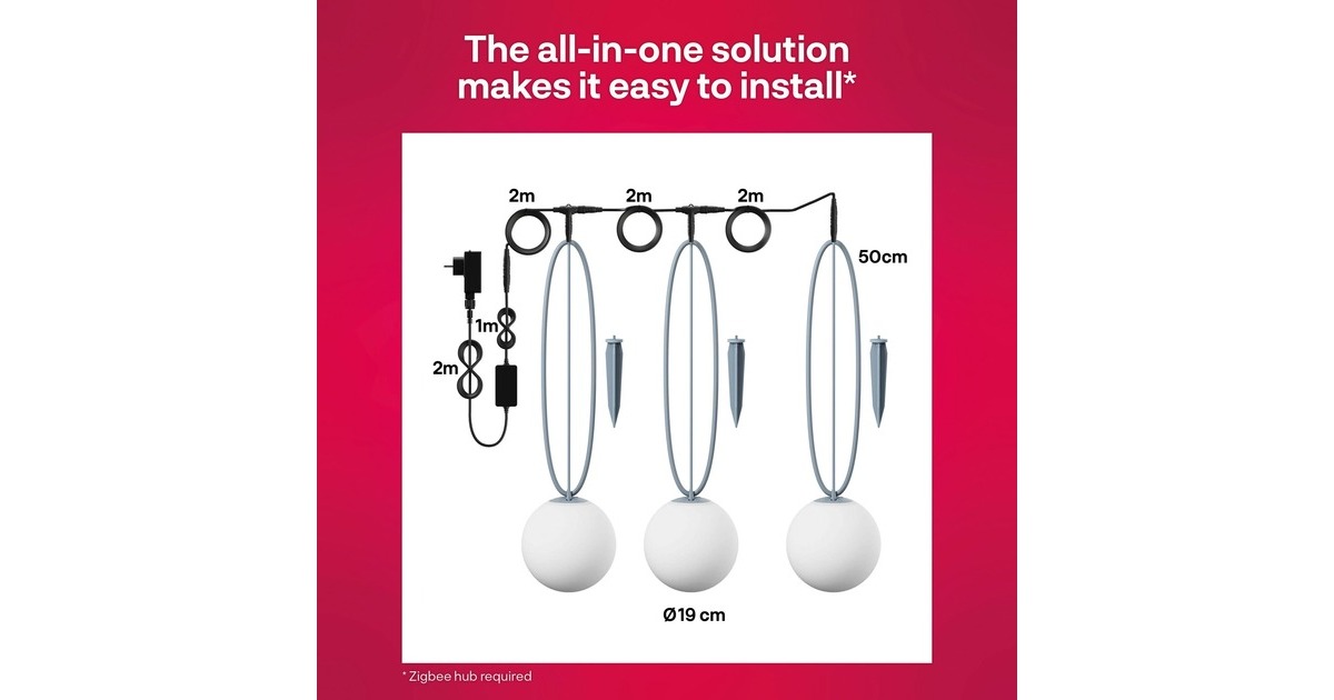 INNR Outdoor Smart Globe Light Colour 3er-Pack, LED-Leuchte(ersetzt 33 Watt)