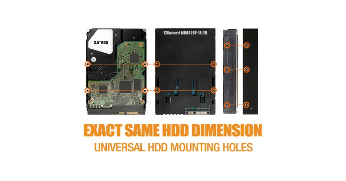 Icy Dock EZConvert MB882SP-1S-2B, Einbaurahmen(schwarz, 2,5