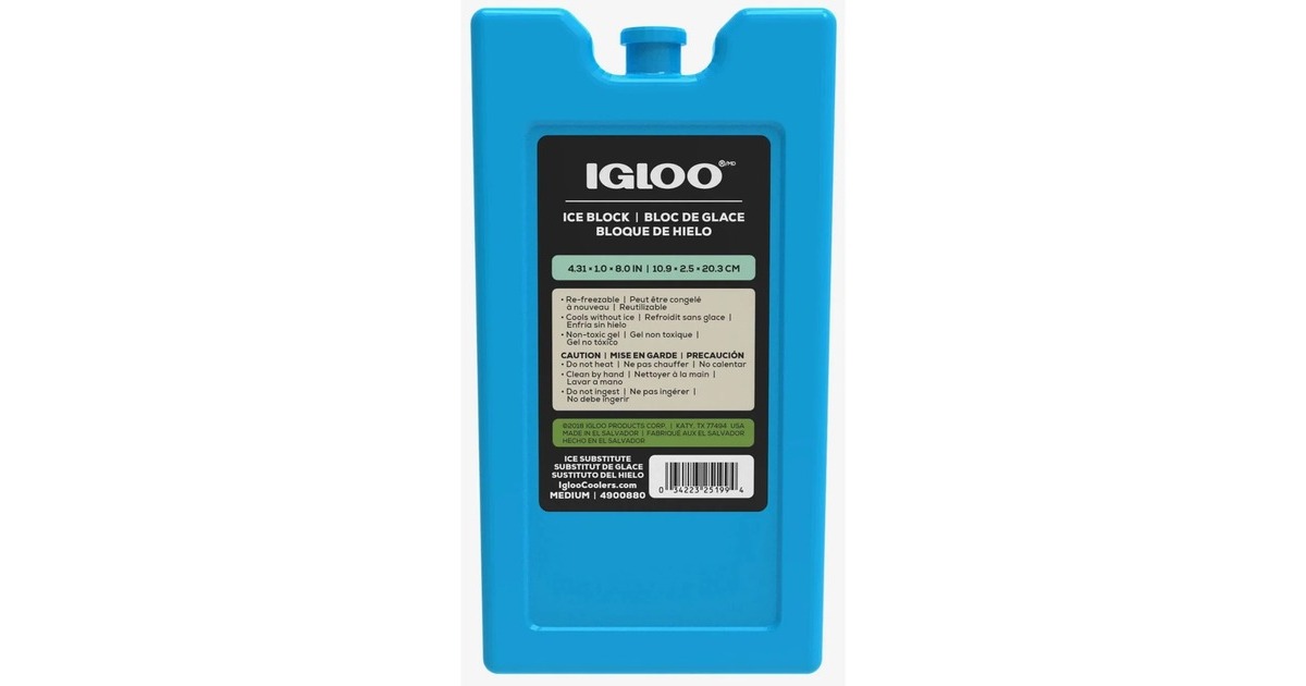 Igloo Maxcold Ice block Medium, Kühlelement(blau, ca. 20cm x 11cm)