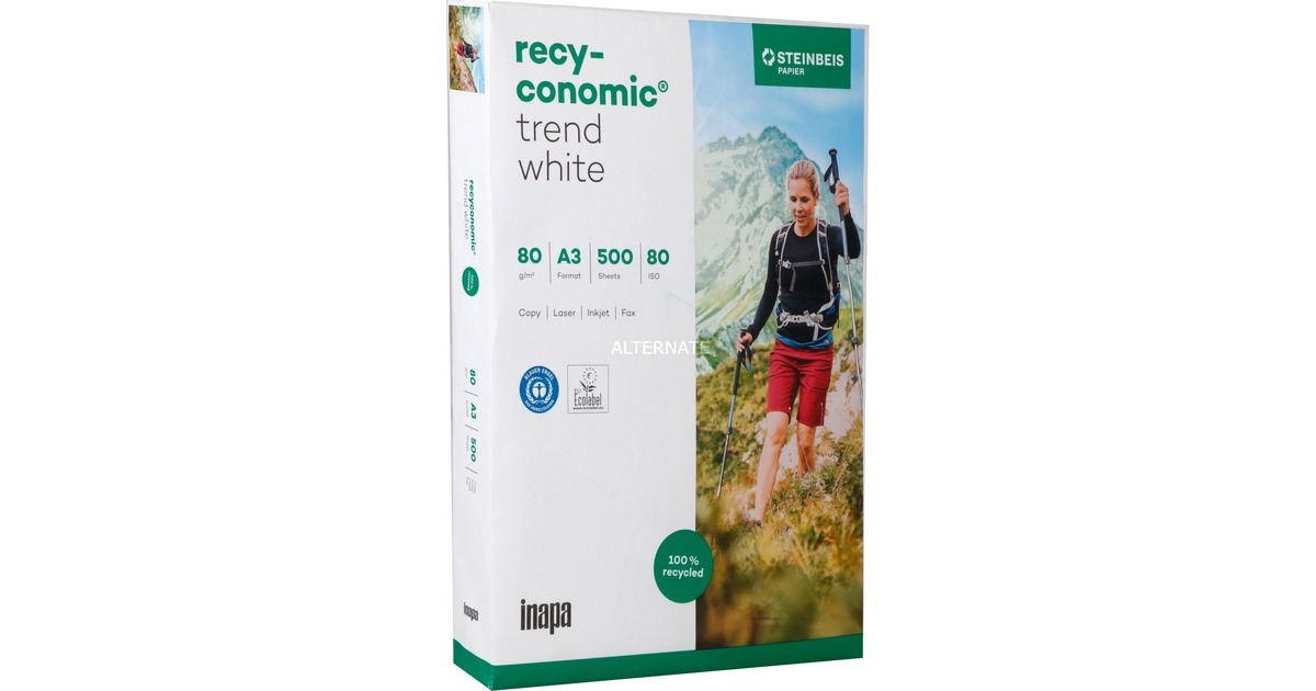 Inapa Recyconomic Trend white A3, Papier(DIN A3 (500 Blatt), 80 g/m²)