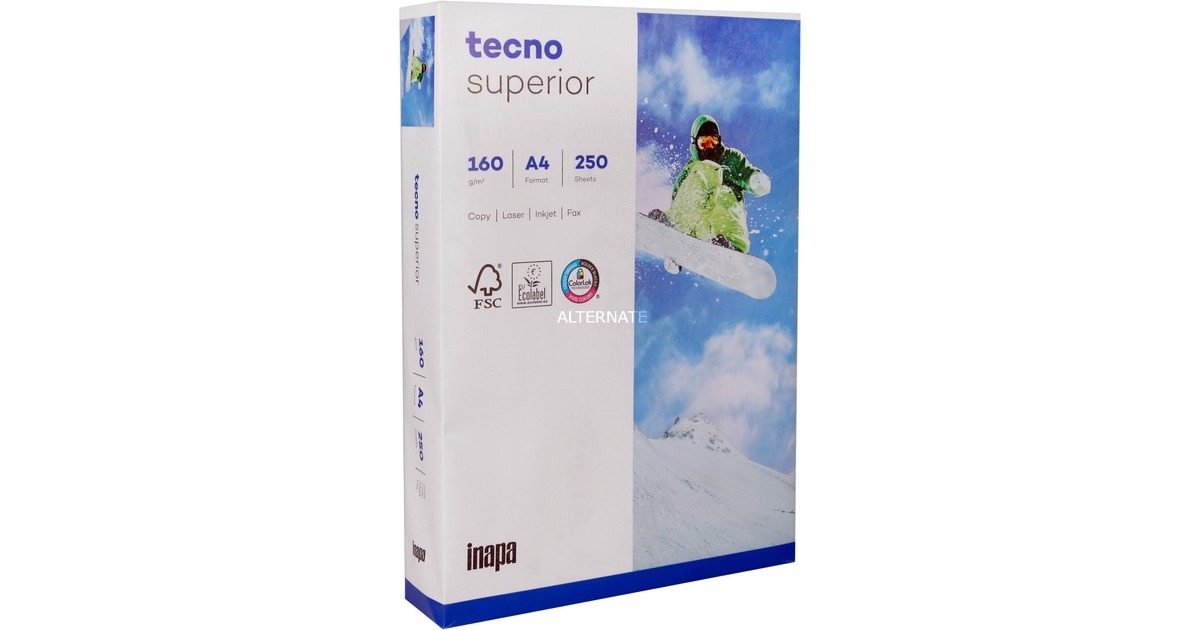 Inapa Tecno Superior 160g 210x297 R, Papier(DIN A4 (250 Blatt), 160 g/m²)