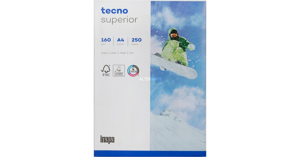 Inapa Tecno Superior 160g 210x297 R, Papier(DIN A4 (250 Blatt), 160 g/m²)