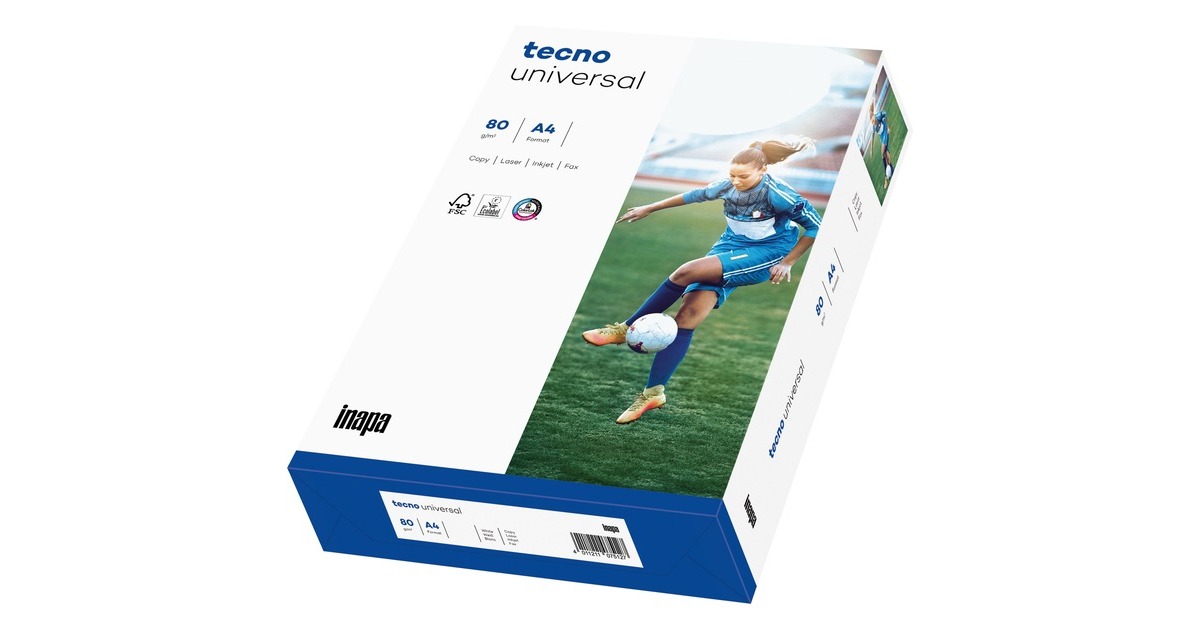 Inapa Tecno Universal ungeriest A4, Papier(DIN A4 (2500 Blatt), 80 g/m²)