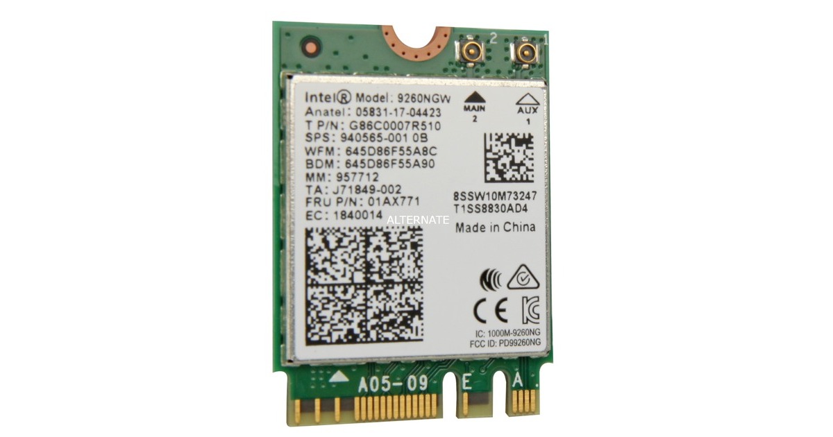 Intel® Dual Band WLAN-AC 9260 M.2 vPro, WLAN-Adapter(Bulk)