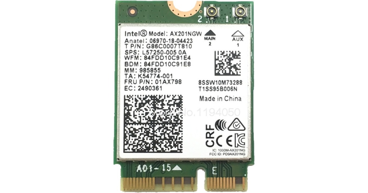 Intel® Wi-Fi 6 AX201 M.2 non vPro, WLAN-Adapter(Bulk)