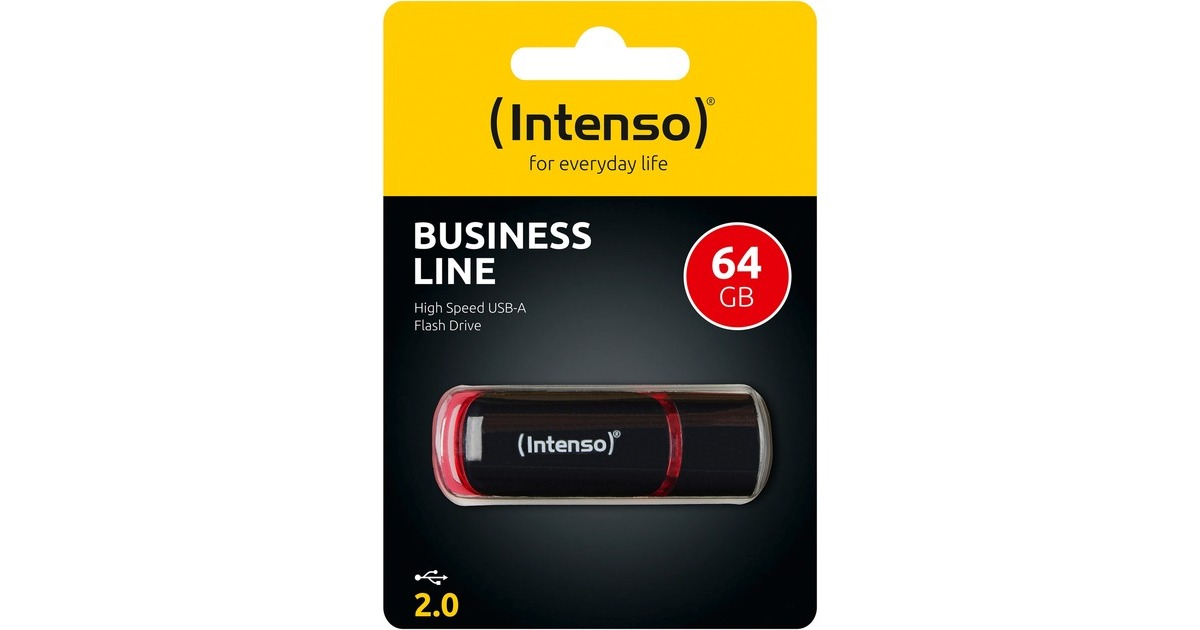 Intenso Business Line 64 GB USB 2.0, USB-Stick(schwarz/rot, 3511490)