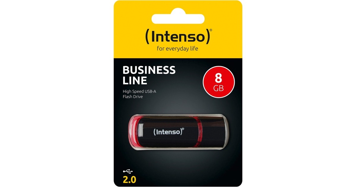 Intenso Business Line 8GB USB 2.0, USB-Stick(schwarz/rot, 3511460)