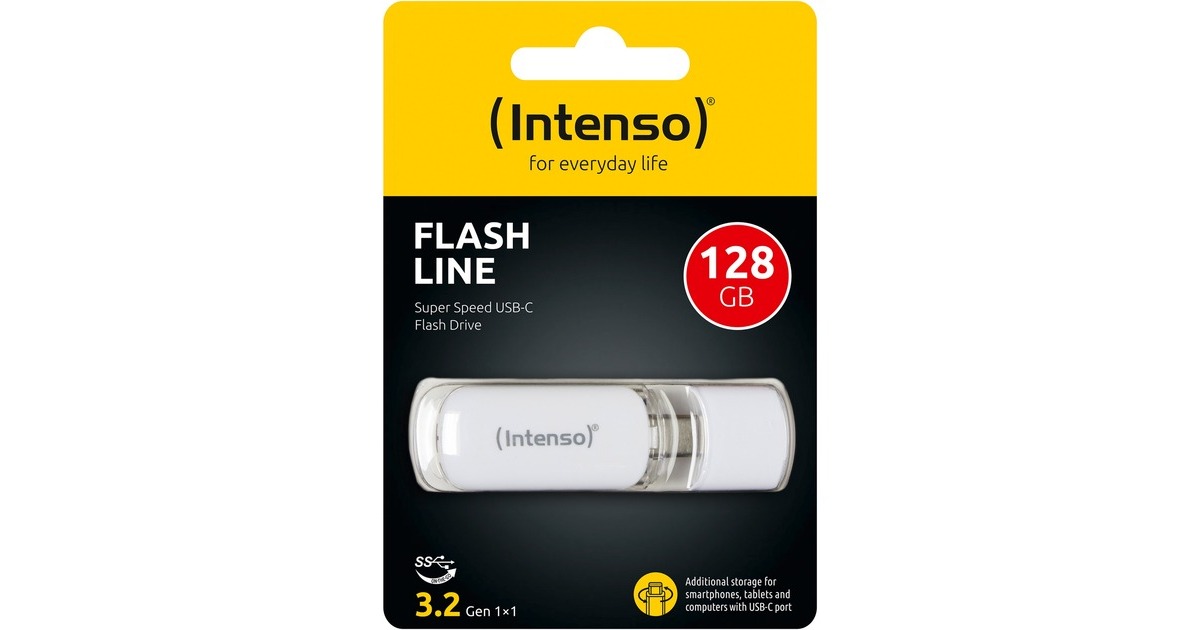 Intenso FLASH LINE 128 GB, USB-Stick(weiß, USB-C 3.2 Gen 1)