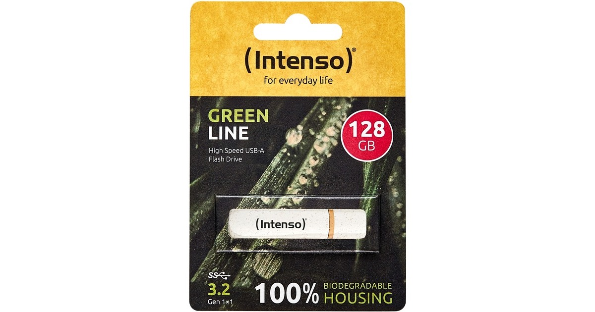 Intenso Green Line 128 GB, USB-Stick(beige/braun, USB-A 3.2 Gen 1)