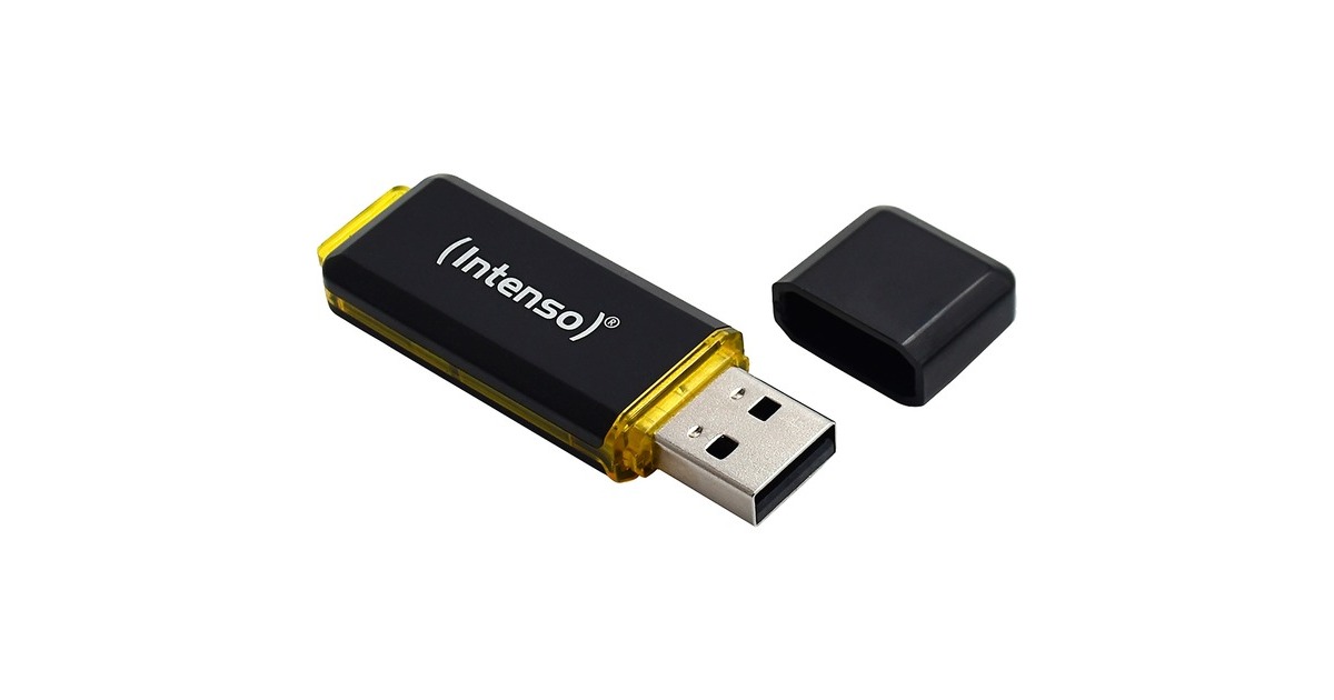 Intenso High Speed Line 256 GB, USB-Stick(schwarz/gelb, USB-A 3.2 Gen 1)