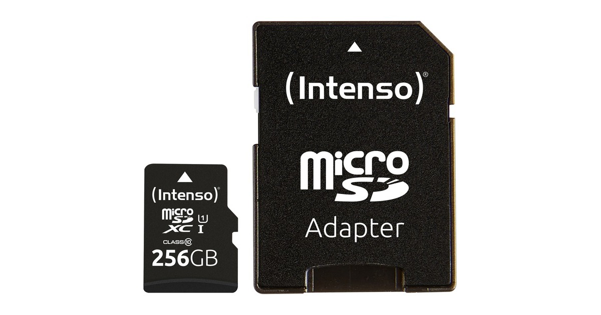 Intenso Premium 256 GB microSDXC, Speicherkarte(schwarz, UHS-I U1, Class 10)