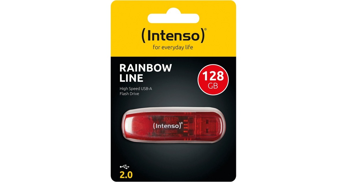 Intenso Rainbow Line 128 GB, USB-Stick(rot, USB 2.0)