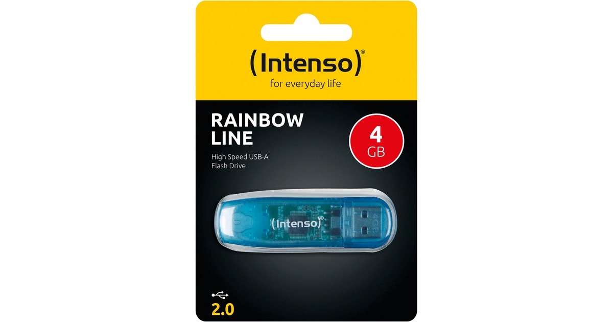 Intenso Rainbow Line 4 GB, USB-Stick(blau)