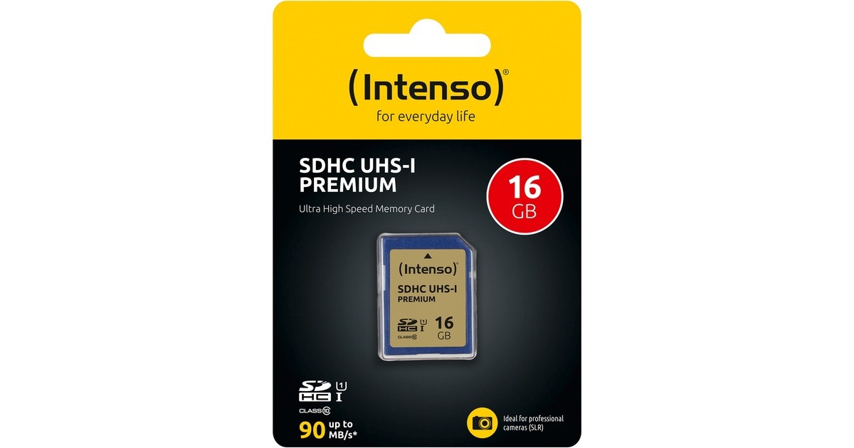 Intenso SDHC 16 GB Class 10 UHS-I, Speicherkarte(UHS-I U1, Class 10)