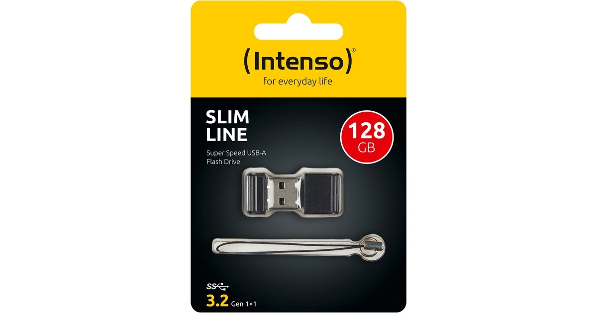 Intenso SLIM LINE 128 GB, USB-Stick(schwarz, USB-A 3.2 Gen 1)