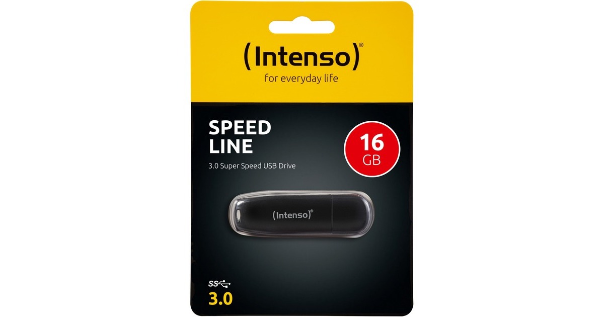 Intenso Speed Line 16 GB, USB-Stick(schwarz, USB-A 3.2 Gen 1)
