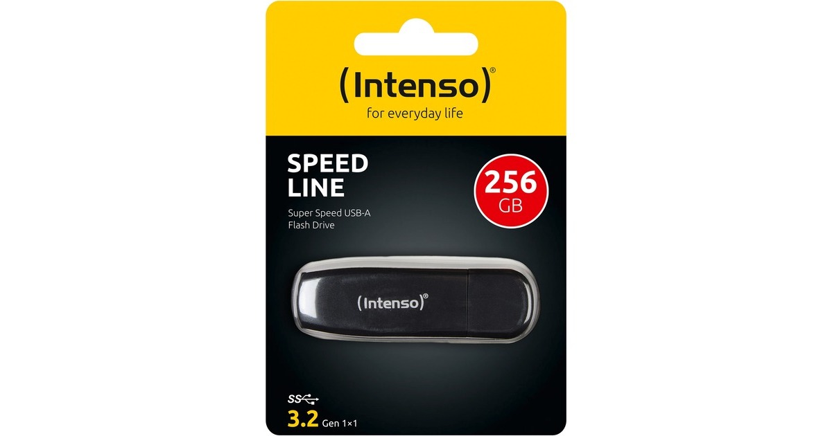 Intenso Speed Line 256 GB, USB-Stick(schwarz, USB-A 3.2 Gen 1)