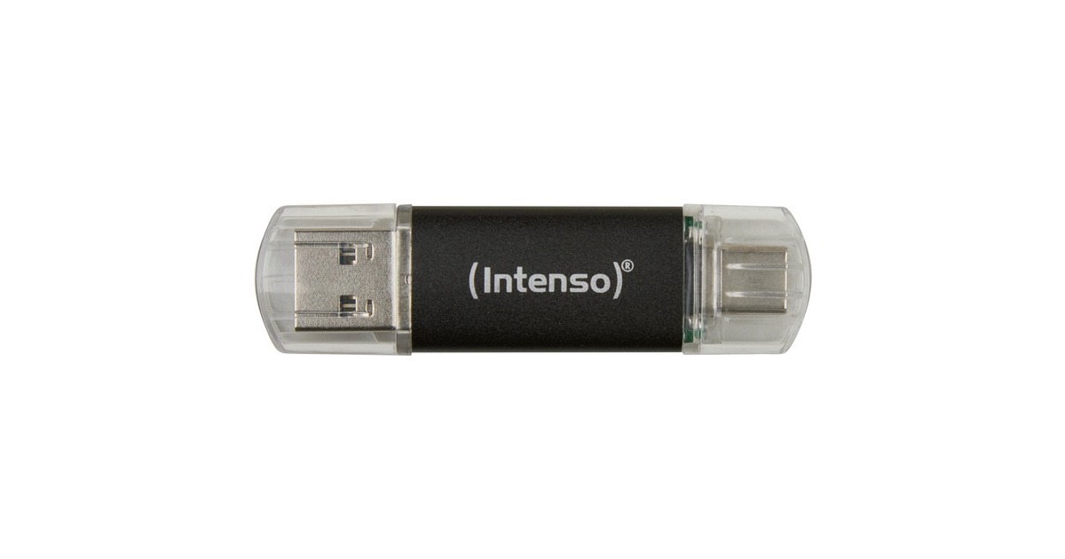 Intenso Twist Line 128 GB, USB-Stick(anthrazit/transparent, USB-A 3.2 Gen 1, USB-C 3.2 Gen 1)