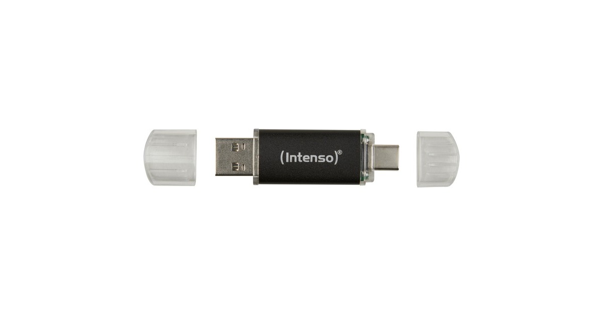 Intenso Twist Line 128 GB, USB-Stick(anthrazit/transparent, USB-A 3.2 Gen 1, USB-C 3.2 Gen 1)
