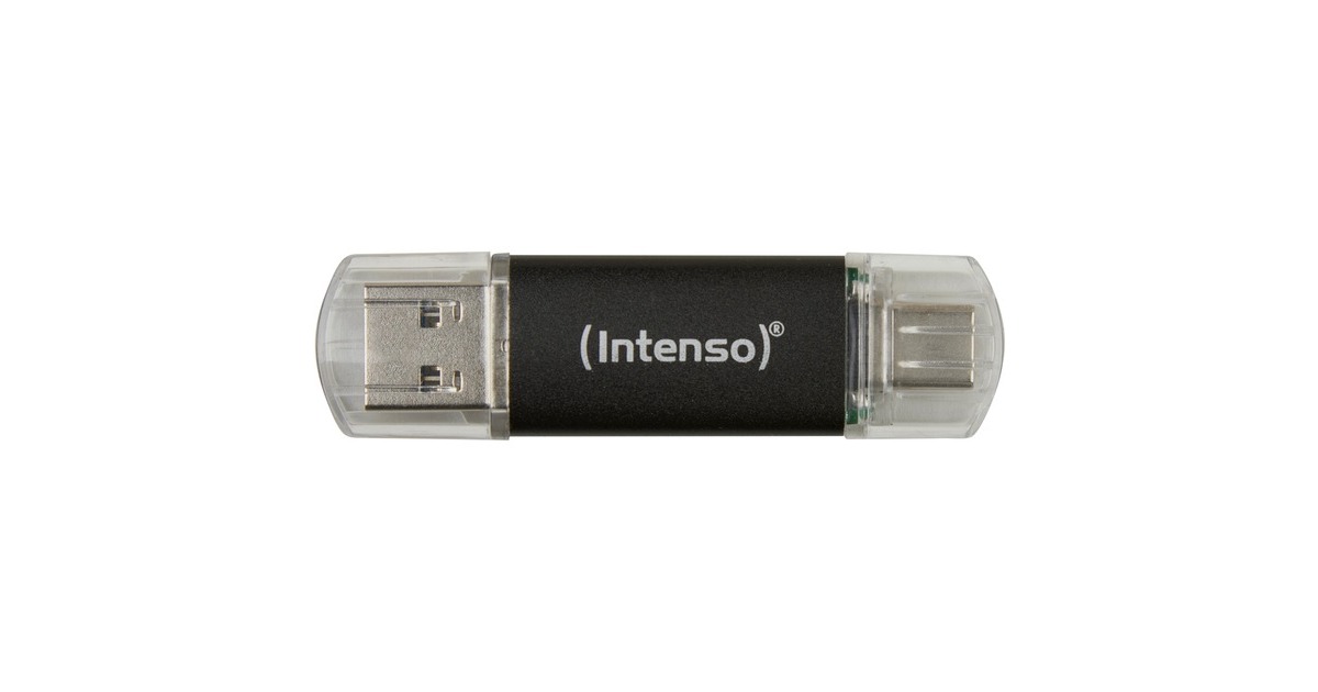 Intenso Twist Line 32 GB, USB-Stick(anthrazit/transparent, USB-A 3.2 Gen 1, USB-C 3.2 Gen 1)