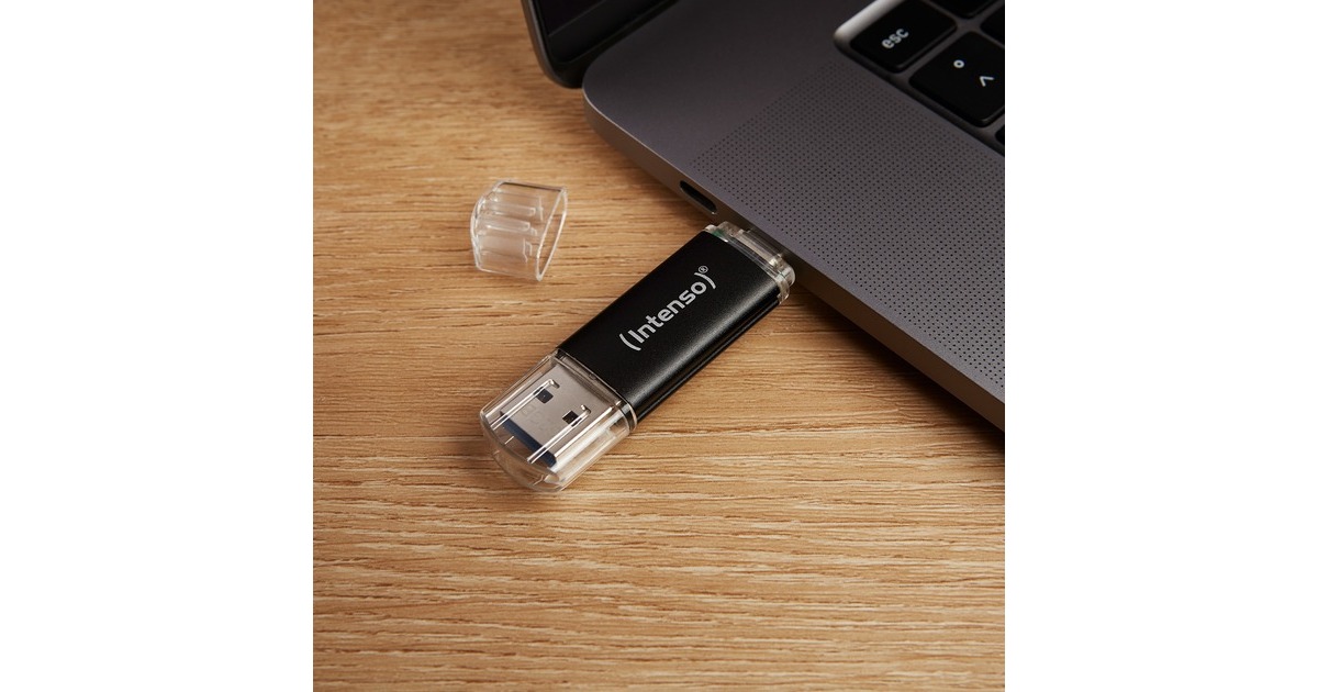 Intenso Twist Line 32 GB, USB-Stick(anthrazit/transparent, USB-A 3.2 Gen 1, USB-C 3.2 Gen 1)