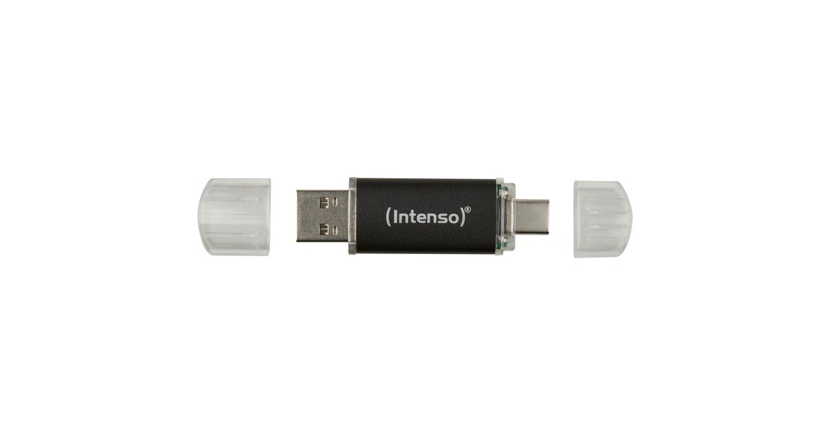 Intenso Twist Line 64 GB, USB-Stick(anthrazit/transparent, USB-A 3.2 Gen 1, USB-C 3.2 Gen 1)