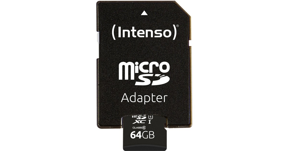 Intenso UHS-I Performance 64 GB microSDXC, Speicherkarte(schwarz, UHS-I U1, Class 10)