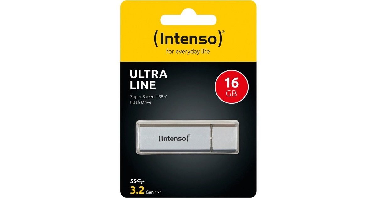 Intenso Ultra Line 16 GB, USB-Stick(silber, USB-A 3.2 Gen1)