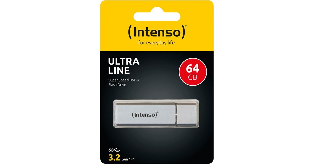 Intenso Ultra Line 64 GB, USB-Stick(silber, USB-A 3.2 Gen1)