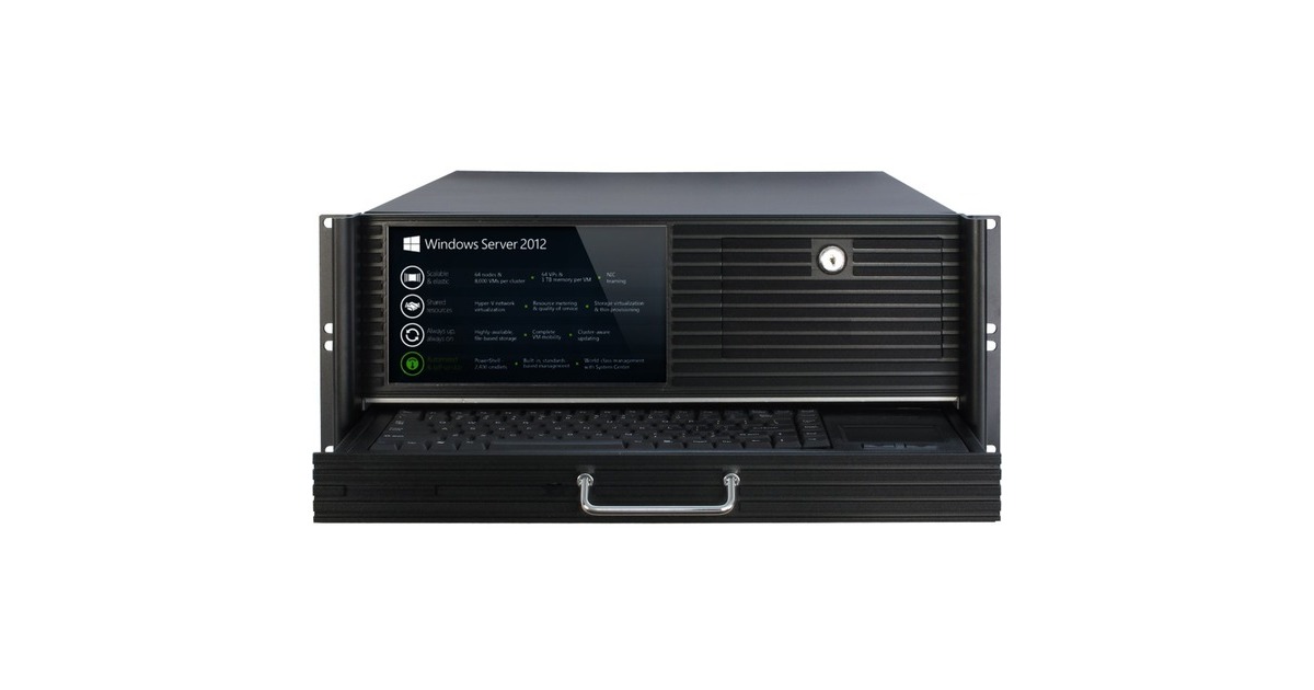 Inter-Tech 4U-4452-TFT, Server-Gehäuse(schwarz, mit TFT Bildschirm und Tastatur/Mousepad Schublade)