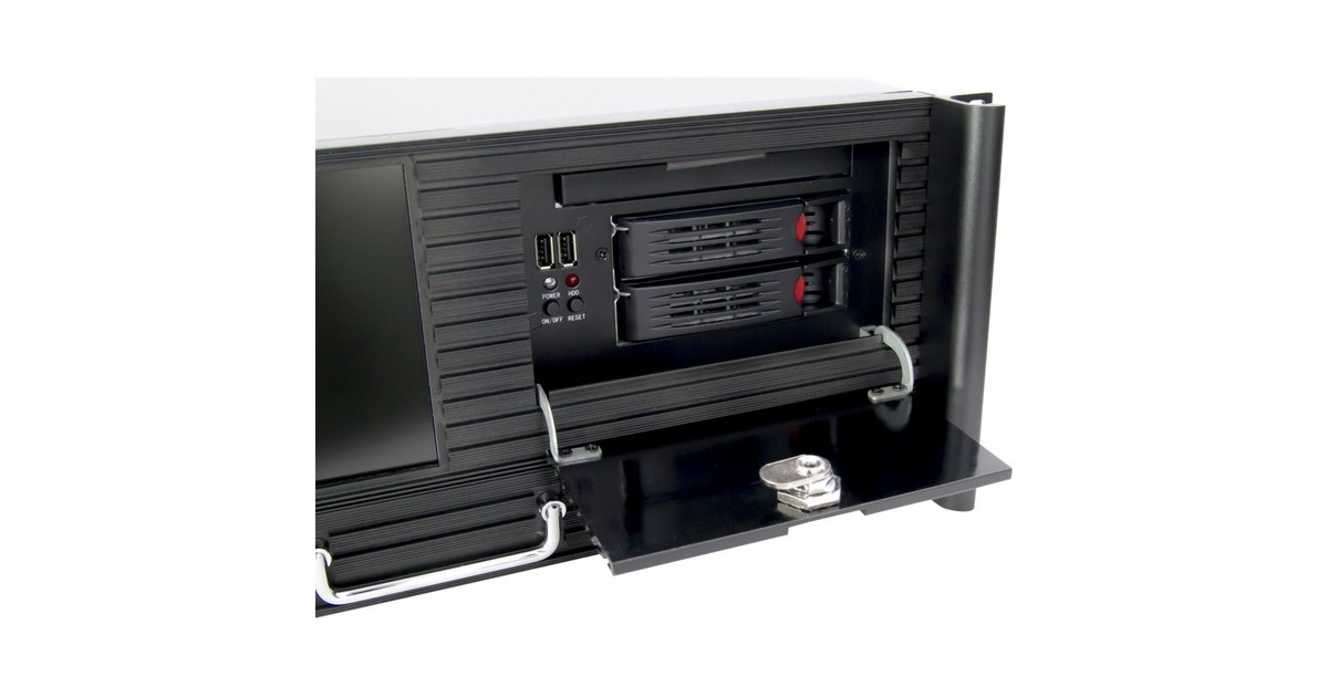 Inter-Tech 4U-4452-TFT, Server-Gehäuse(schwarz, mit TFT Bildschirm und Tastatur/Mousepad Schublade)