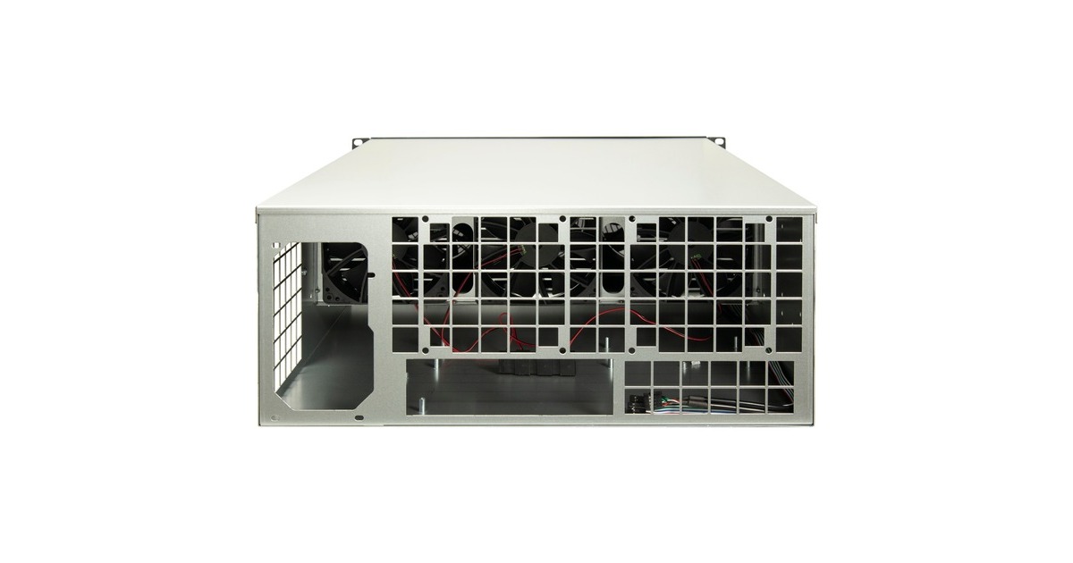 Inter-Tech 4W2 MINING-RACK, Server-Gehäuse(schwarz, 4 Höheneinheiten)